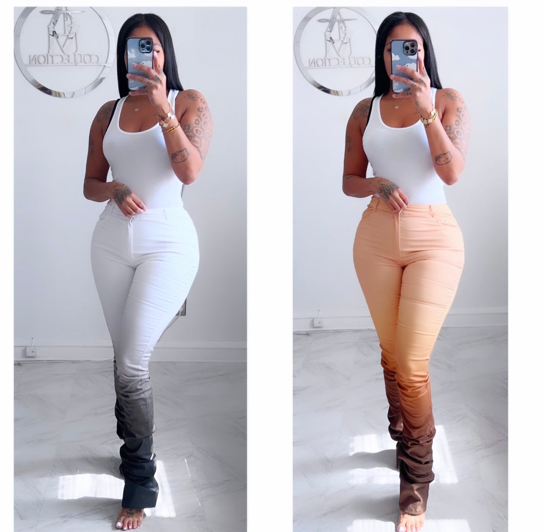 Ombré stacked jeans