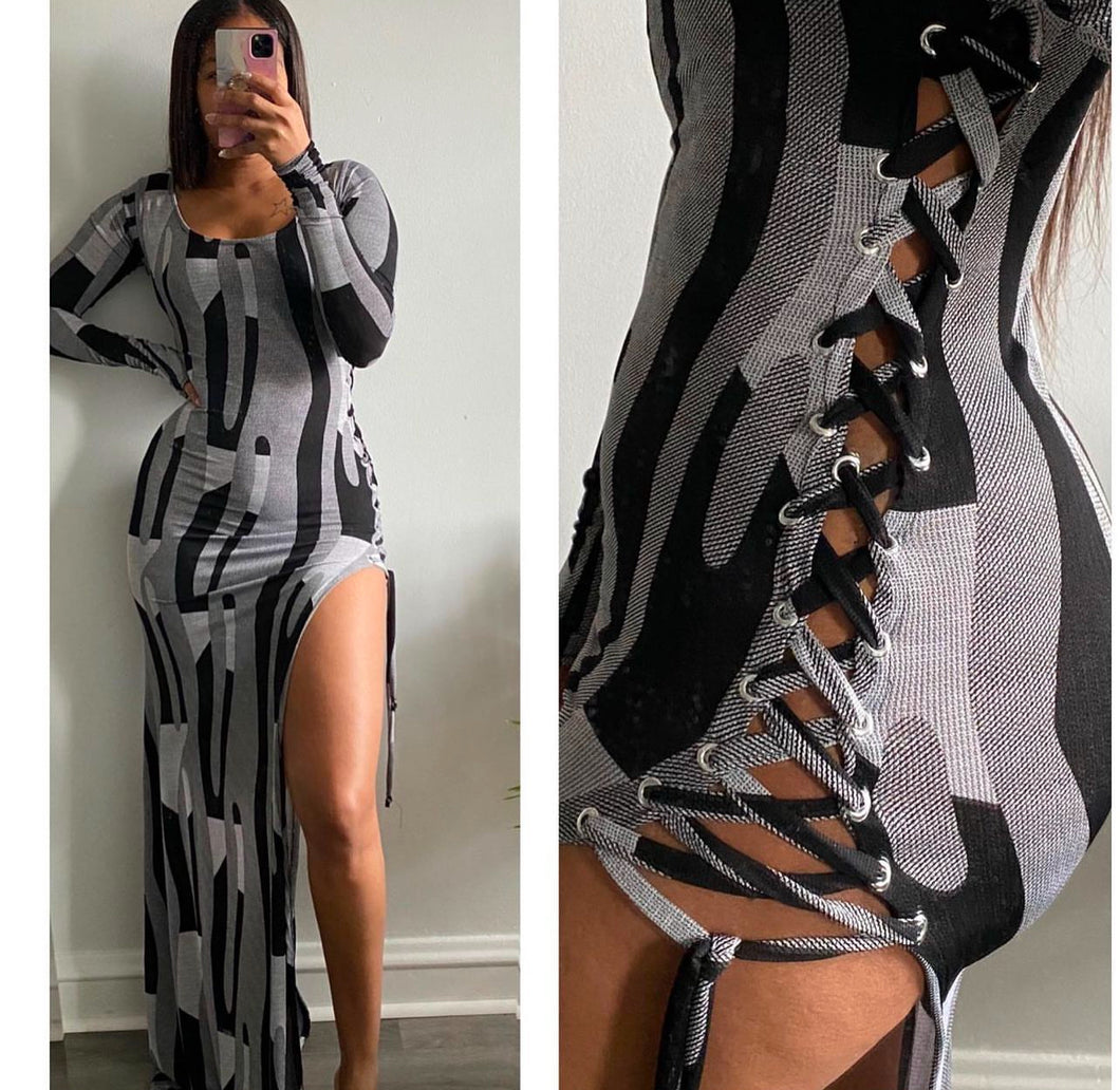 Lace up abstract dress (15)