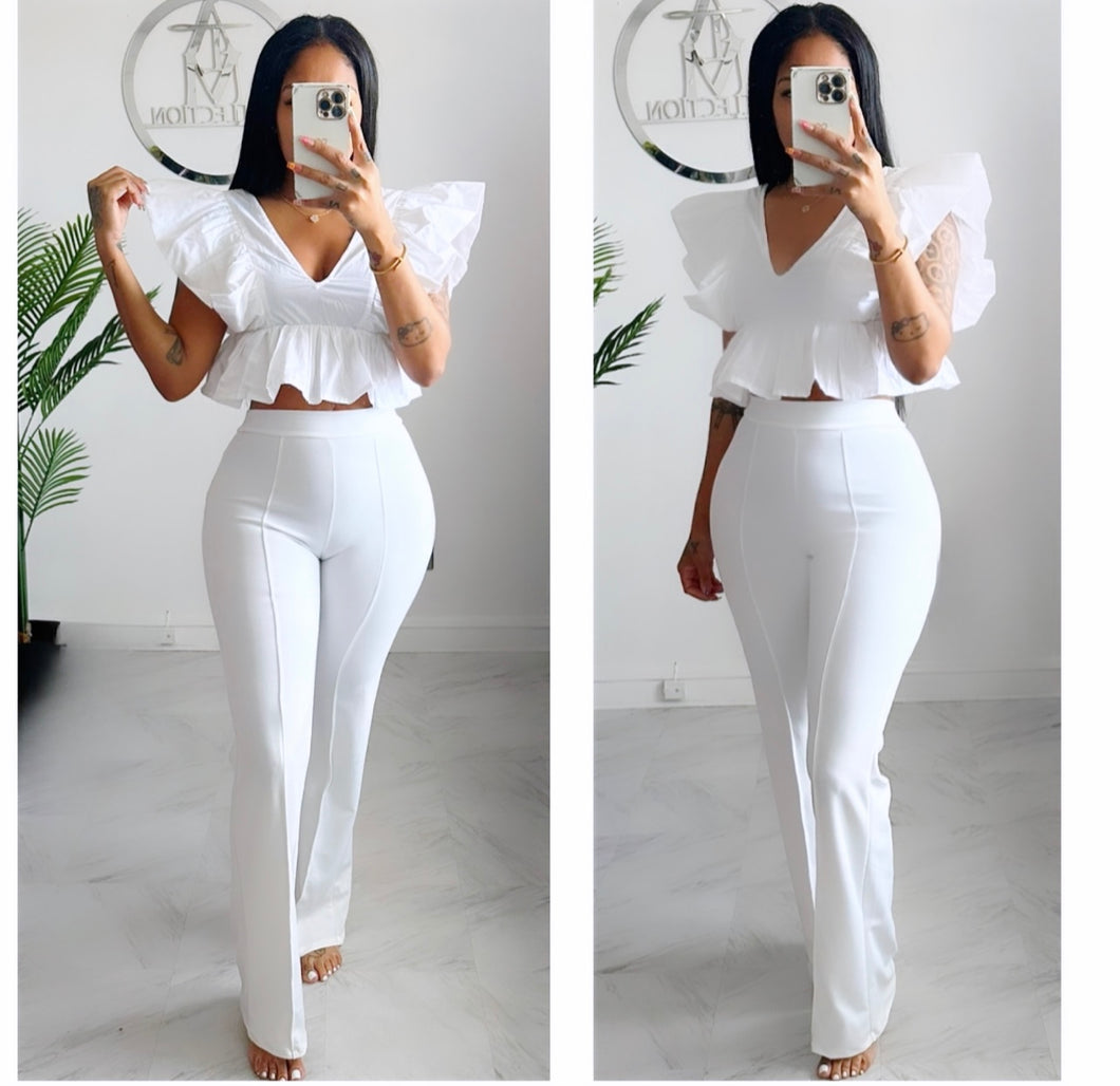 White Seam flare bottoms