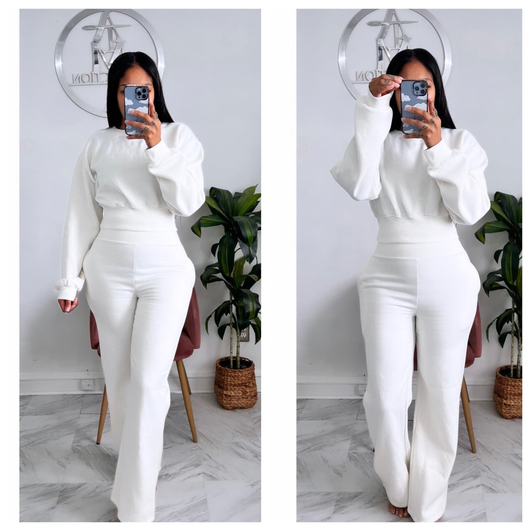 Cream fly girl sweat suit