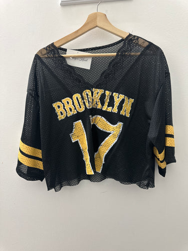 Lace trim jersey
