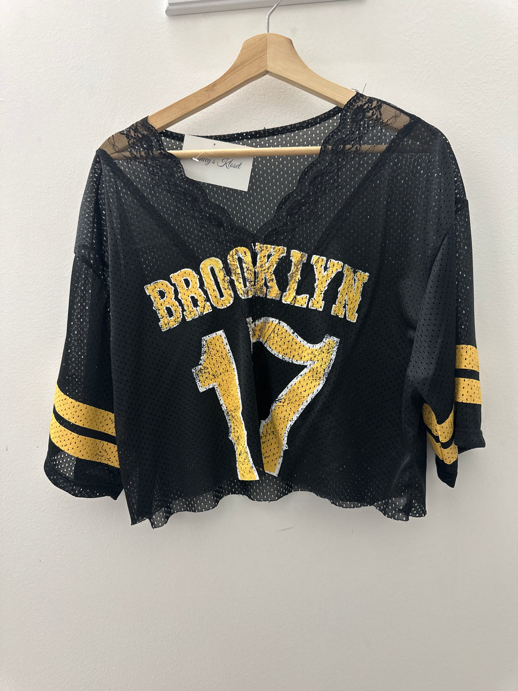 Lace trim jersey