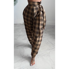 Oversized plaid drop crotch joggers
