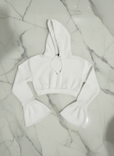 Petal sleeve cropped hoodie