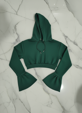 Petal sleeve cropped hoodie