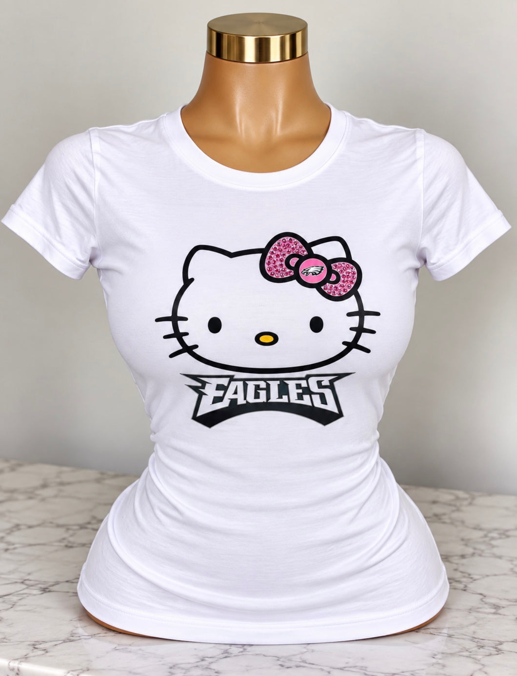 Hello kitty going bow  football tee