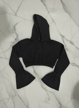 Petal sleeve cropped hoodie