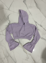 Petal sleeve cropped hoodie