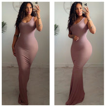 Mauve ribbed maxi dress  •made to order