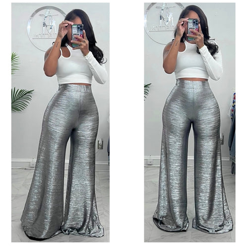 Metallic silver Alli pants