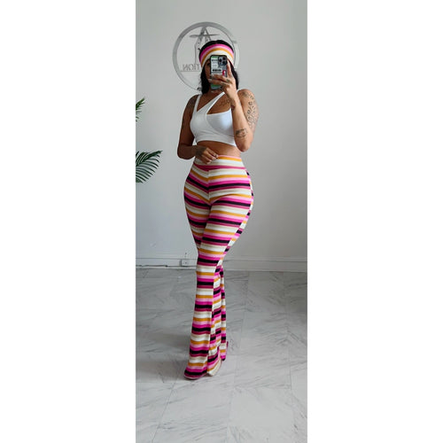 Pink multi stripe bell and HB