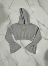 Petal sleeve cropped hoodie