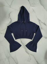 Petal sleeve cropped hoodie