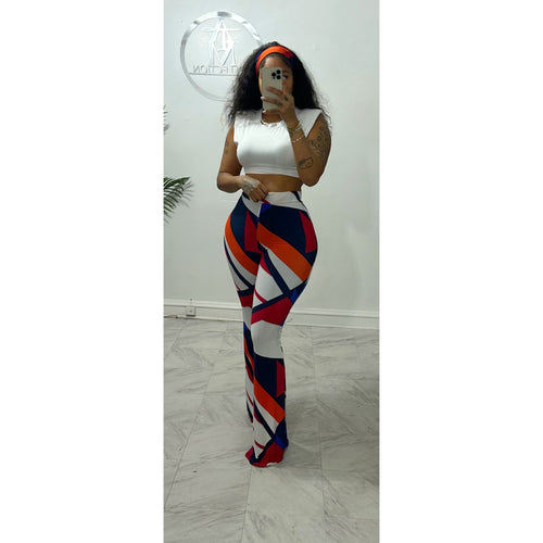 Abstract printed pants and HB