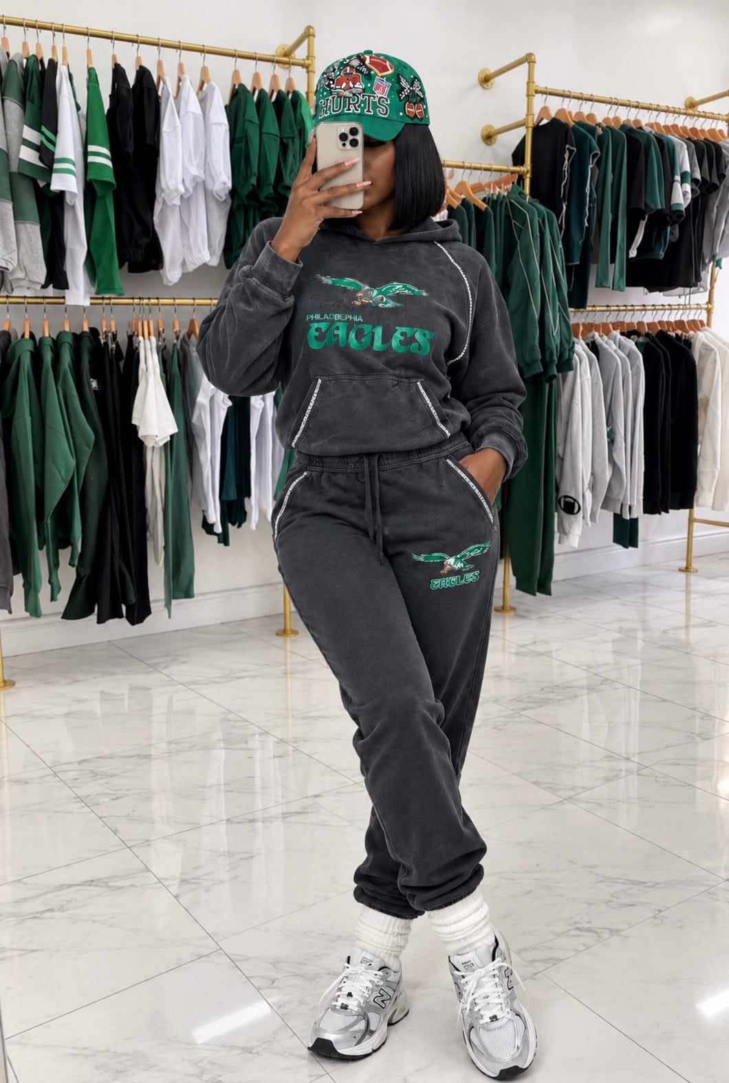 Studded football sweat suit-ready to ship