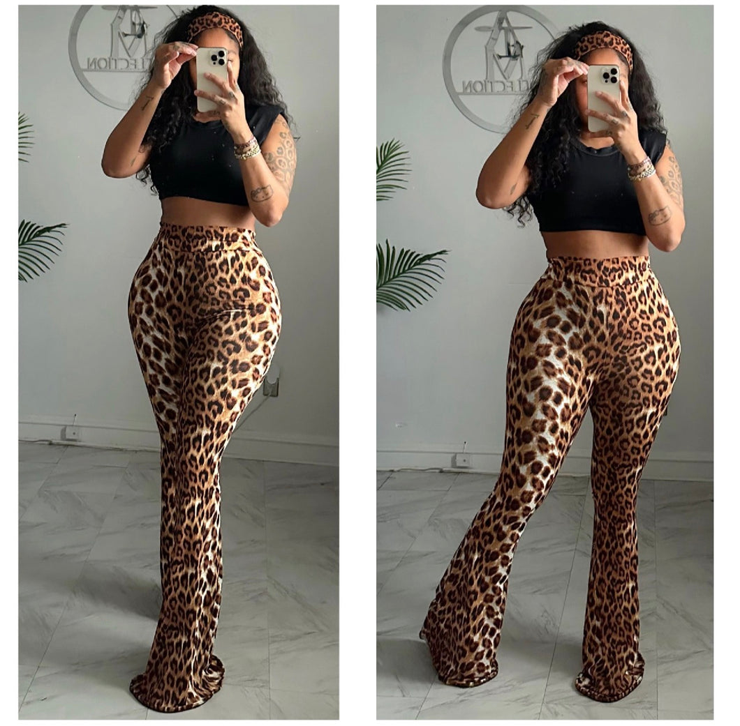 Leopard flares and head band