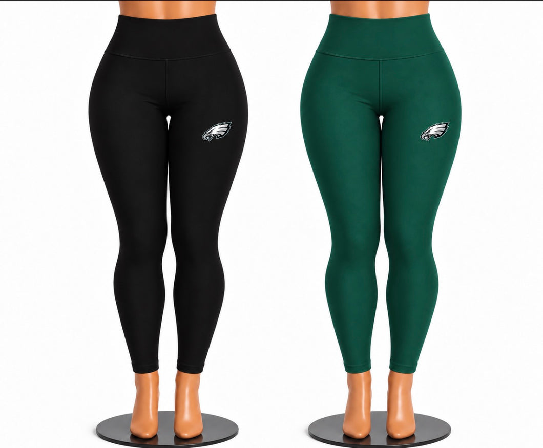 Eagles high waist leggings-thigh logo  (football)