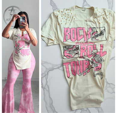 Lace up rock and roll tee