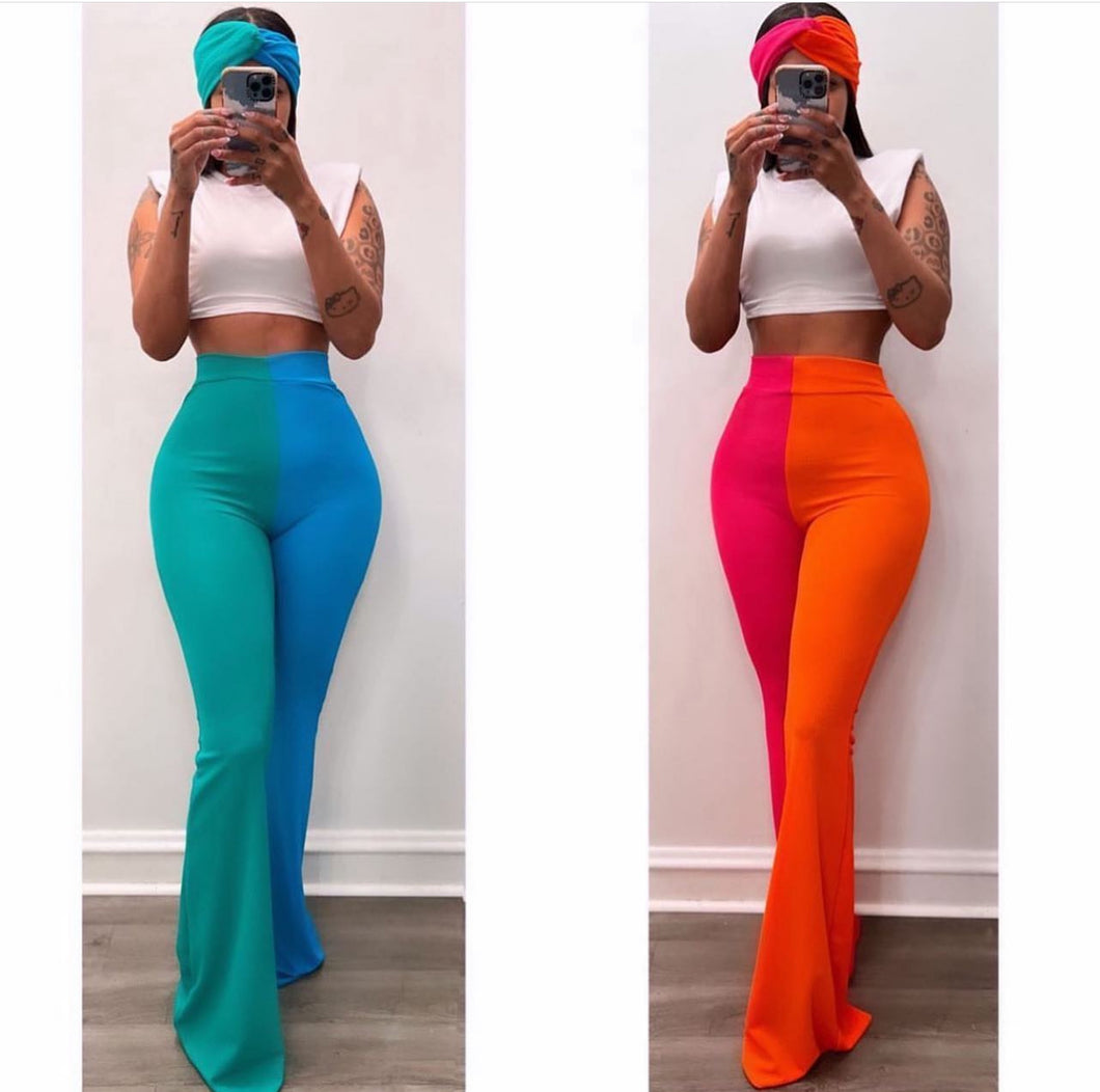 Color block bell bottoms & HB