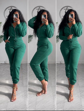 Green Gina jogger set-ready to ship