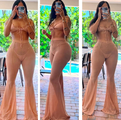 Mesh front seam  wide bells