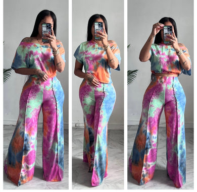 Pink/orange Tye dye 2 pc set