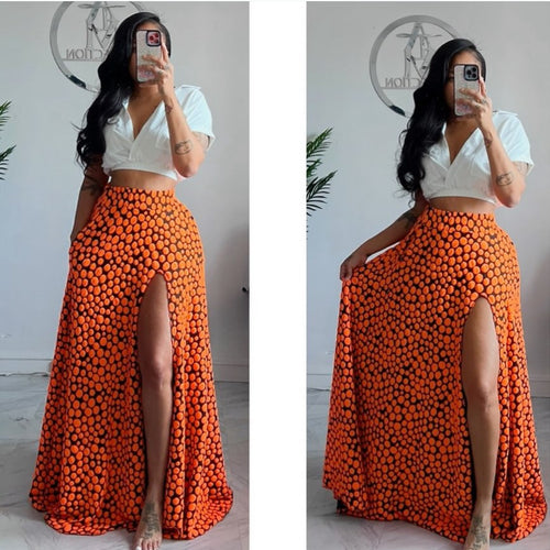 Orange 3d 2 pocket polka dot