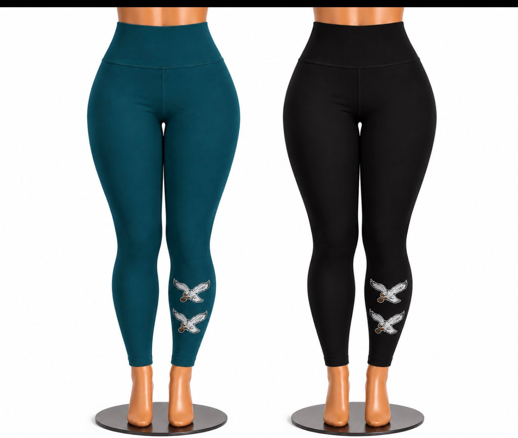 Eagles high waist leggings-double bird (football)