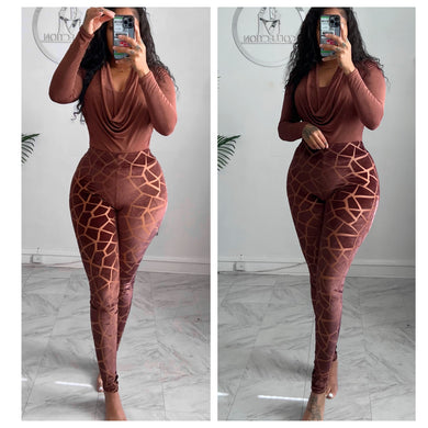 Brown brunt out giraffe leggings