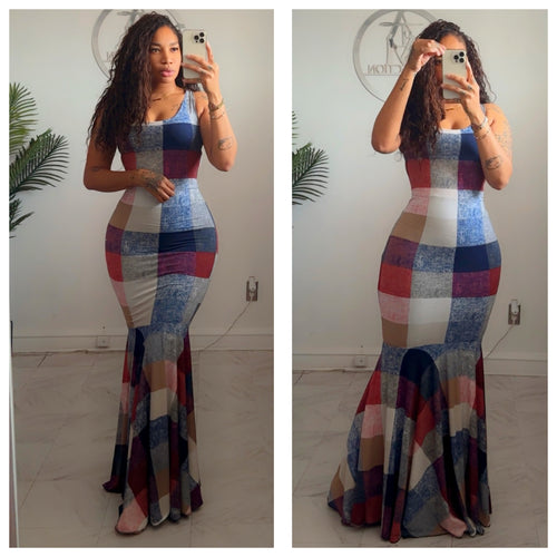 Anna color block petal bottom  dress  •made to order