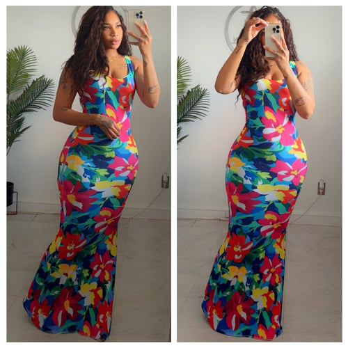 Flower bomb mermaid dress  •made to order