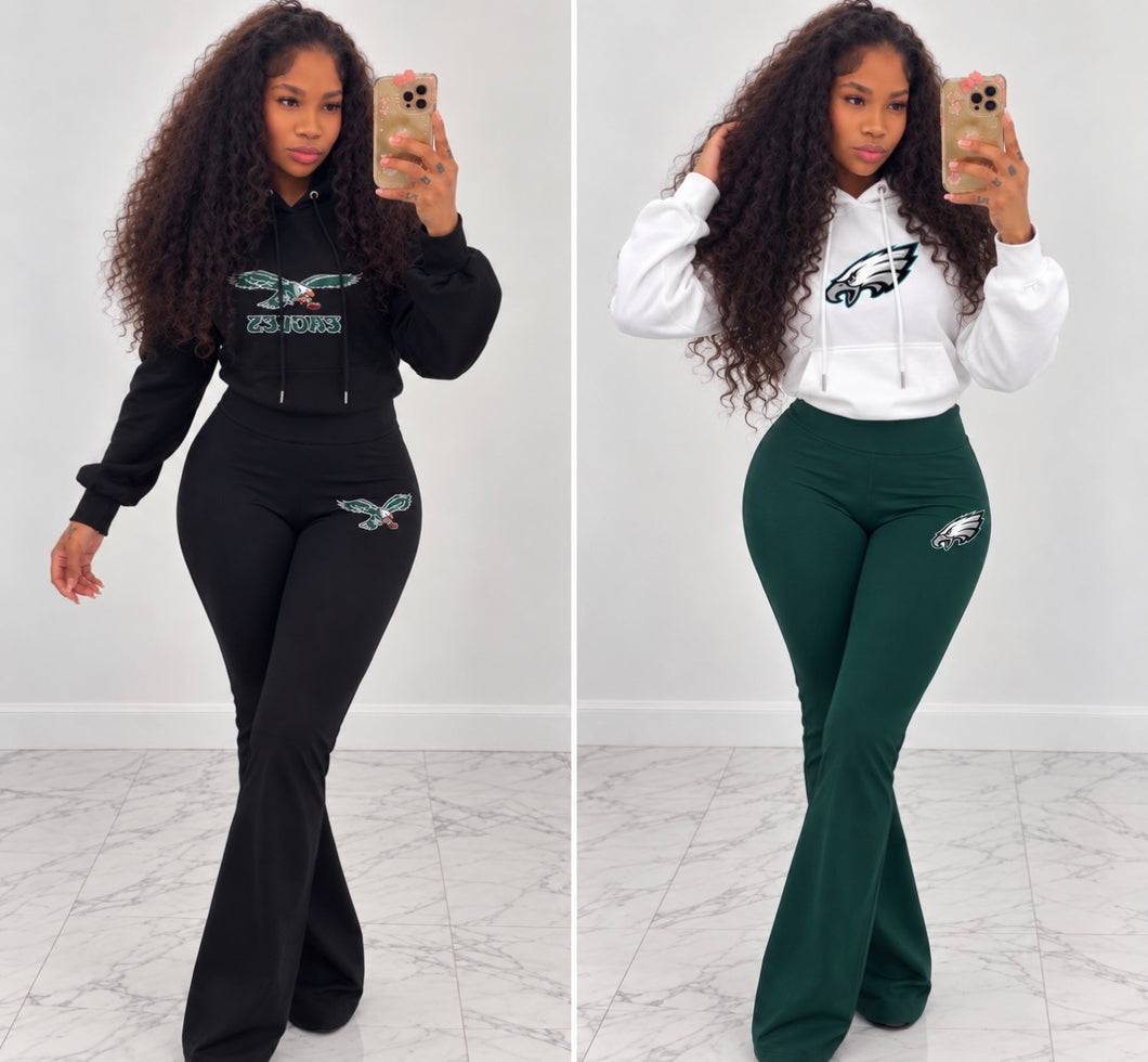 Bird logo lace up hoodie (football)
