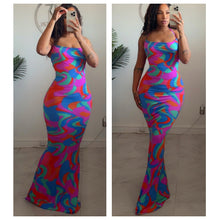 Multi color halter dress• made to order