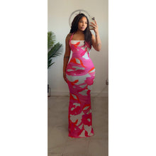 Pink/orange color halter dress• made to order