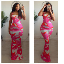 Pink/orange color halter dress• made to order