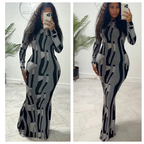Abstract hooded dress