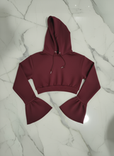 Petal sleeve cropped hoodie