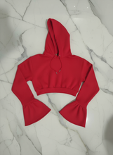 Petal sleeve cropped hoodie