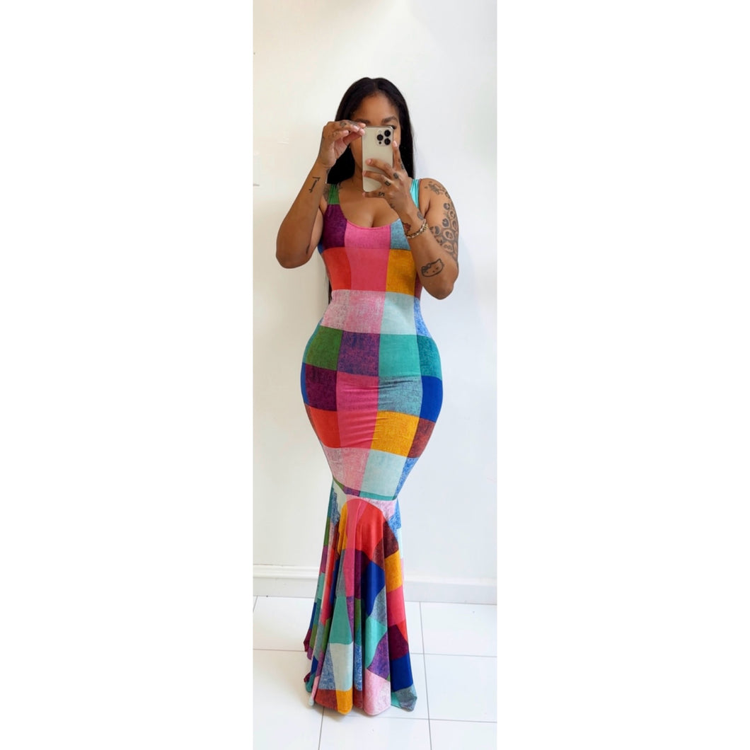 Bright Anna color petal bottom dress• ready to ship