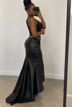 Leather fishtails skirt