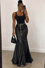 Leather fishtails skirt