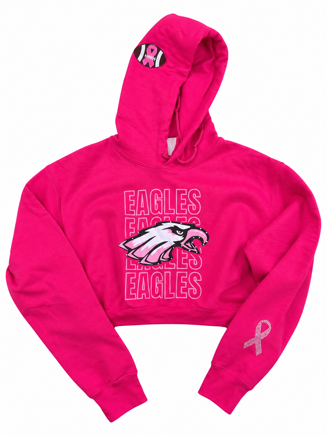 Pink Eagles/breast cancerhoodie football ready to ship
