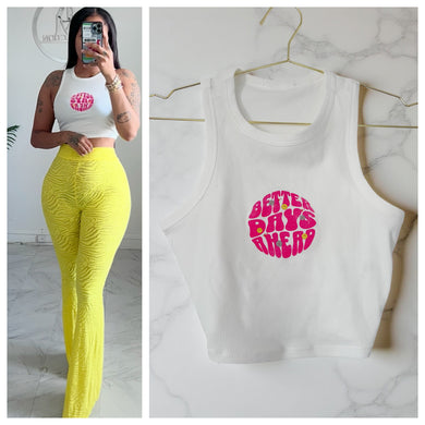 Better days ahead ribbed cropped tank