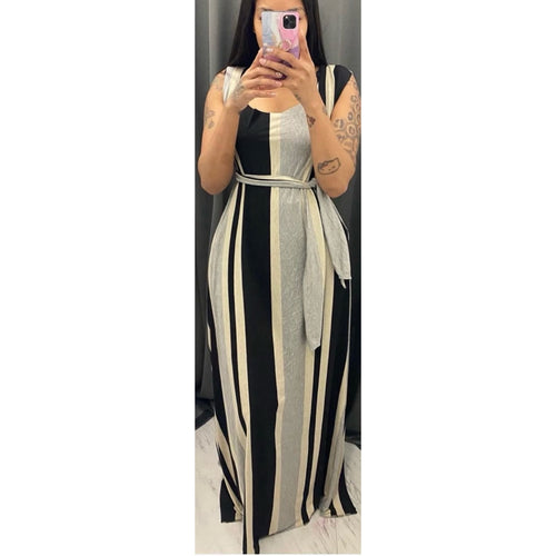Nude stripe pocket dress🤎