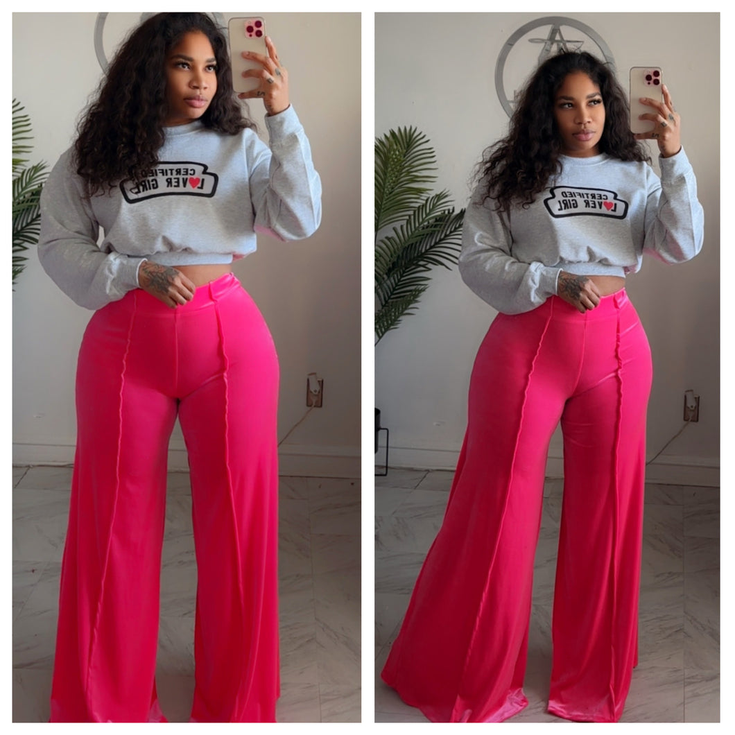Hot pink front seam Alli pants