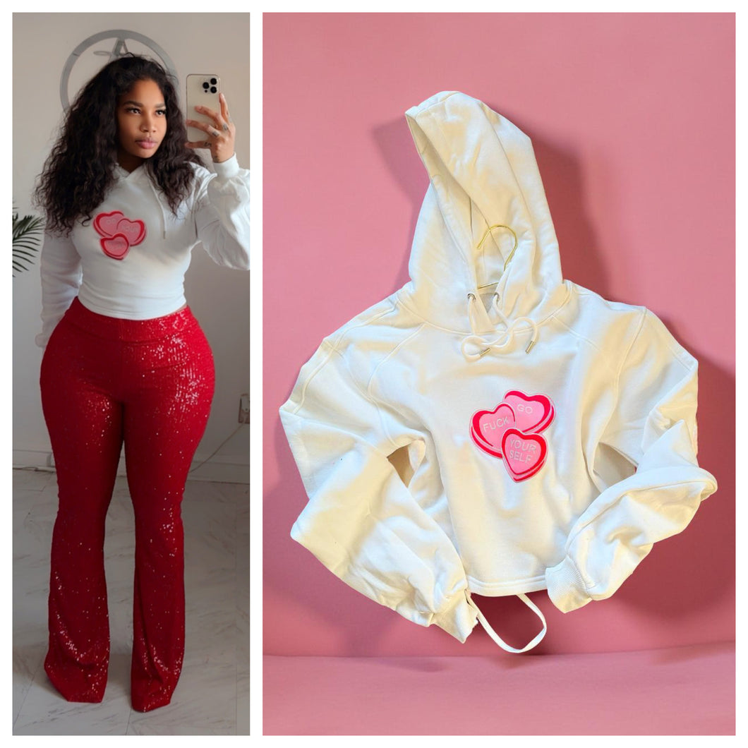 Go f**k yourself lace up hoodie