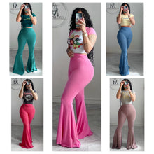 High waist super wide ribbed bell bottoms