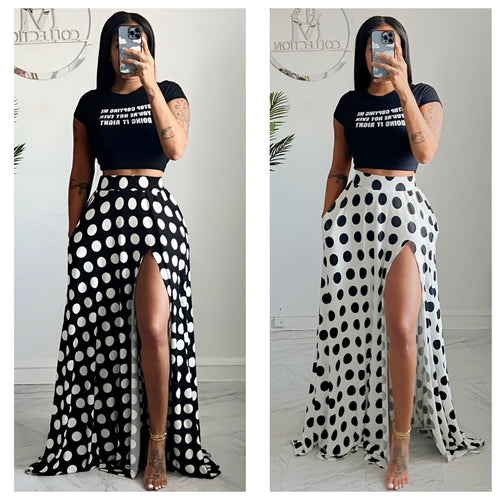Polka dot 2 pocket skirt•Made to order