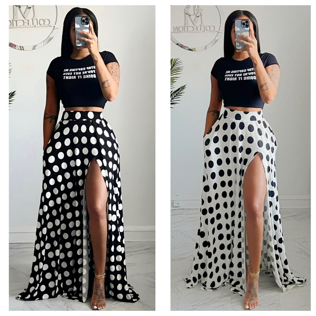 Polka dot 2 pocket skirt