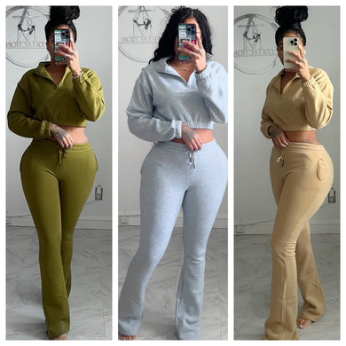 Fly girl half zip sweat suit